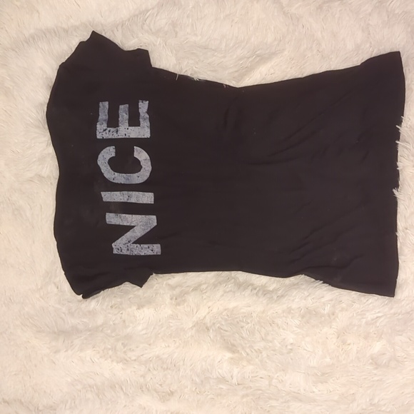Naughty and Nice Black Sheer Back Shirt size Small - Picture 2 of 3